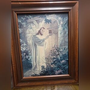 Framed Religious Artwork with Wooden Frame